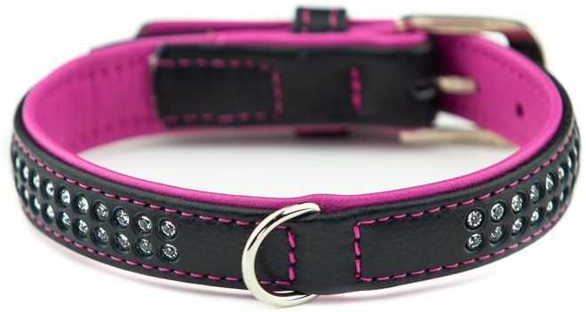 Nobby Pacific Deluxe obojek se Swarovski krystaly S-M 42cm růžová 1 balení
