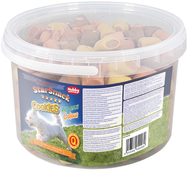 Nobby StarSnack Cookies Duo Maxi Colour pamlskové sušenky 1,3kg 1 balení