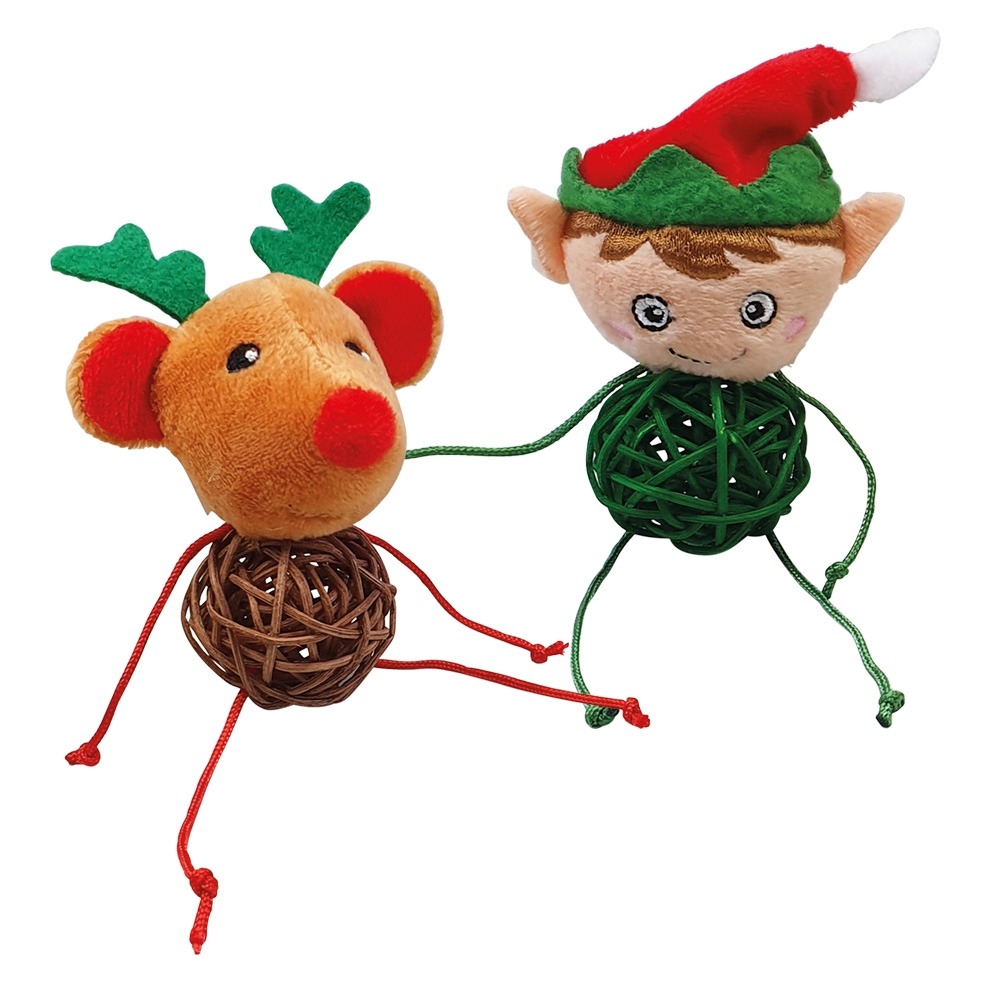 Nobby XMAS BOX hračka pro kočky Sob+Skřítek 16 ks 1 balení