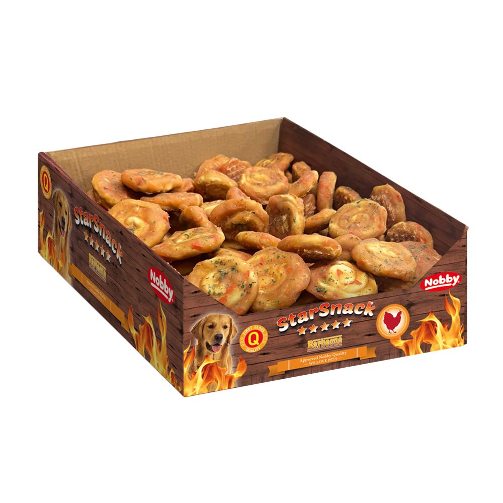 Nobby StarSnack BOX BBQ kuřecí šnek 2,4 kg, 15 cm, 20 g, 120 pcs 1 balení