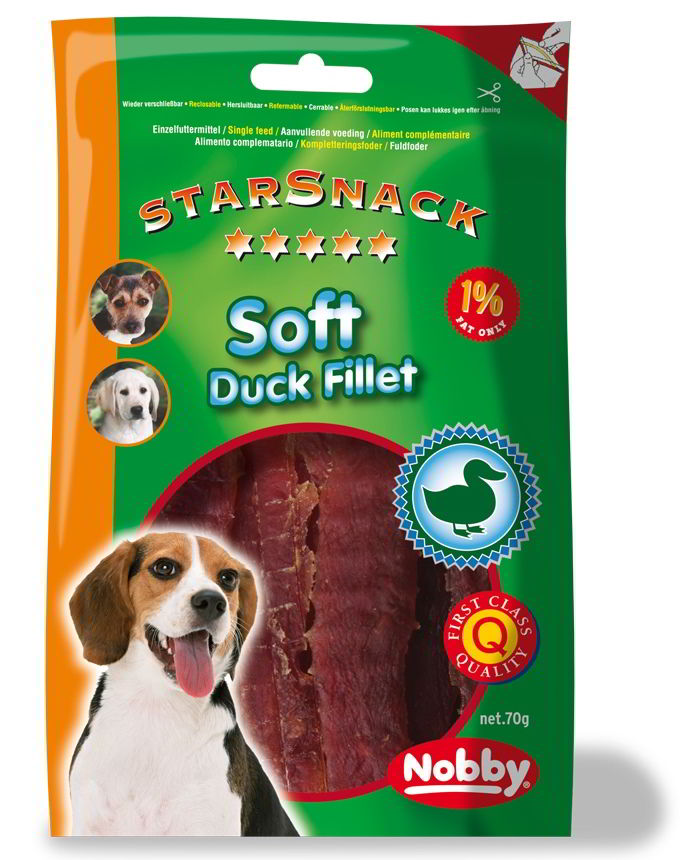 Nobby StarSnack Soft Duck Fillet měkké kachní filetky 70g 1 balení