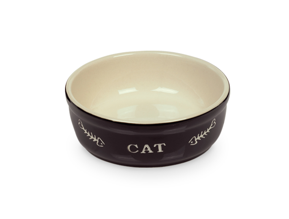 Nobby Cat keramická miska 13,5 cm černá 250ml 1 balení