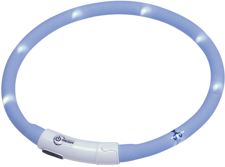 Nobby Led Puppy svítící kroužek silikon světle modrá 45cm 1 balení