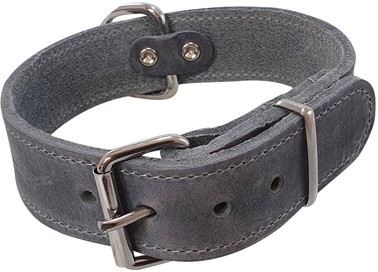 Nobby kožený extra široký obojek TABIL vel. L 34-40 cm šedá 1 balení