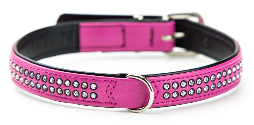 Nobby Crystal obojek se Swarovski krystaly M 47cm fuchsie 1 balení
