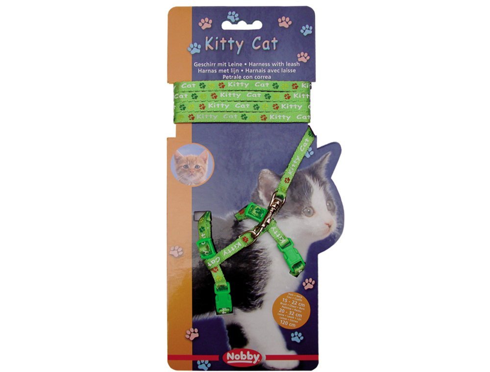 Nobby Kitty Cat zelený set postroj + vodítko pro kotě 1 balení