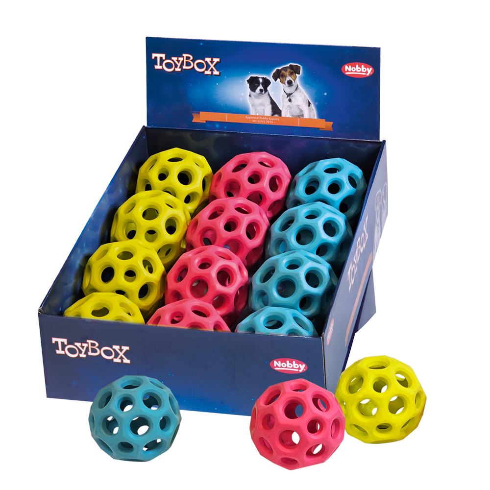Nobby TOYBOX Gumový děrovaný míč 12 ks / 10 cm 1 balení