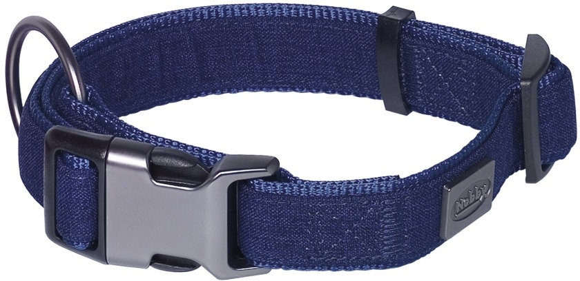 Nobby LINEN DELUXE obojek nylon modrá L-XL 45-65 cm 1 balení