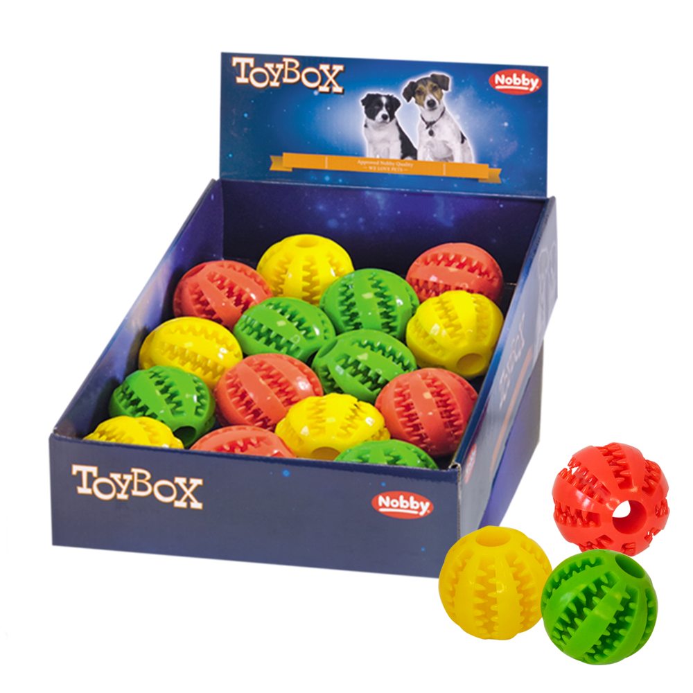 Nobby TOYBOX Dog hračky dentální TPR míček 15 ks / 6,5 cm 1 balení