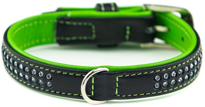 Nobby Pacific Deluxe obojek se Swarovski krystaly S-M 42cm zelená 1 balení