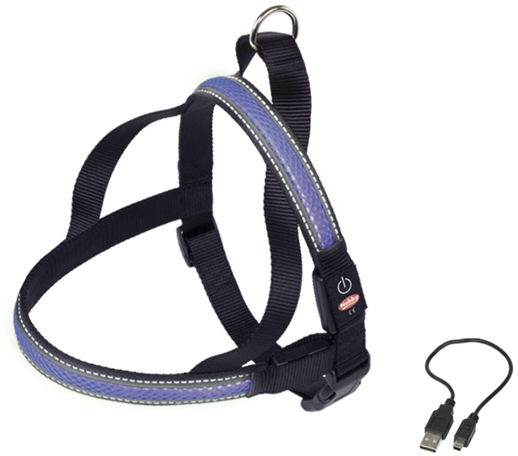 Nobby Flash Mesh svítící modrý postroj vel. XL (80-100 cm) 1 balení