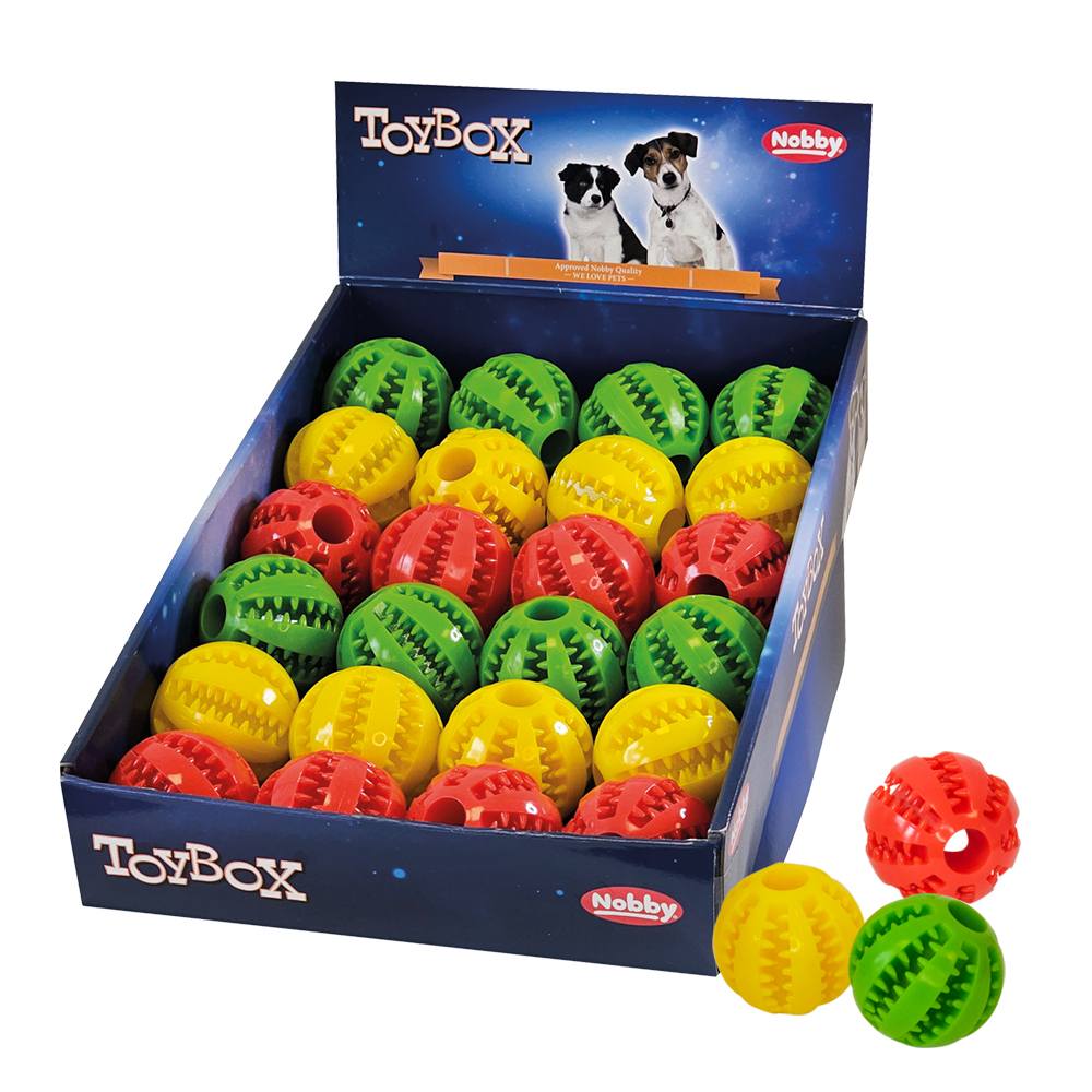 Nobby TOYBOX Dog hračky dentáln TPR míček 24 ks / 5,5 cm 1 balení