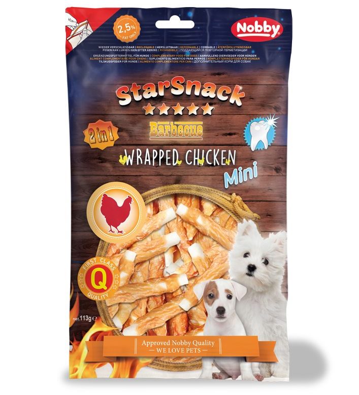 Nobby StarSnack Mini Wrapped kuřecí tyčinky pro psy 113g 1 balení