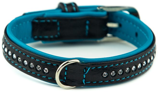 Nobby Pacific Deluxe obojek se Swarovski krystaly XS 27cm tyrkysová 1 balení