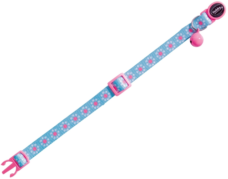 Nobby Flower Blue obojek s rolničkou pro kočky modrý 1ks 1 balení