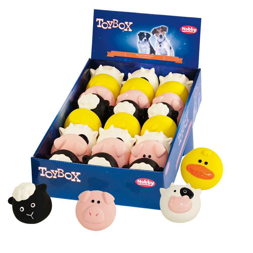 Nobby Latex FARM ANIMALS, display 24 ks, 7-8 cm 1 balení