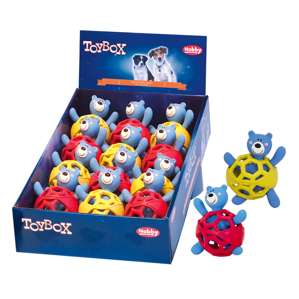 Nobby TOYBOX gumový míč s latexovým medvědem 12 ks 1 balení