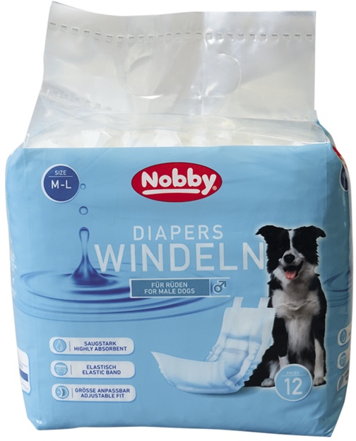 Nobby papírové pleny pro psy M-L 46-60cm (12 ks) 1 balení