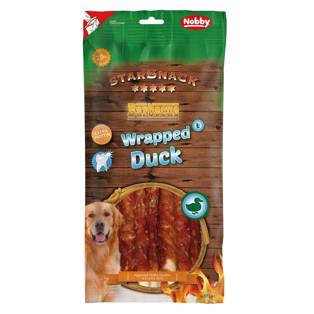 Nobby StarSnack BBQ tyčky s kachnou L 25 cm 375 g 1 balení
