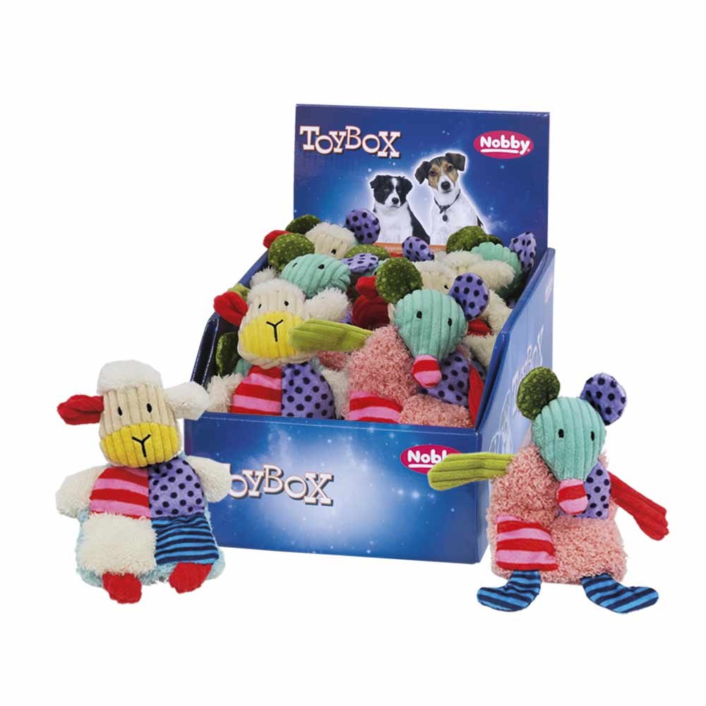 Nobby TOYBOX hračka Plyšová zvířátka plochá 20 ks / 16 cm 1 balení