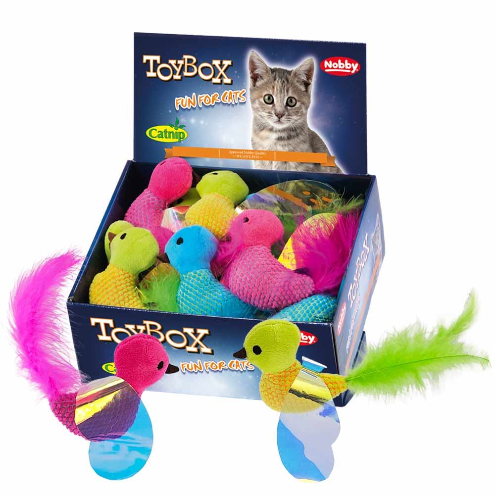 Nobby Cat hračka Plyšový ptáček s catnip. 18 ks / 16 cm 1 balení
