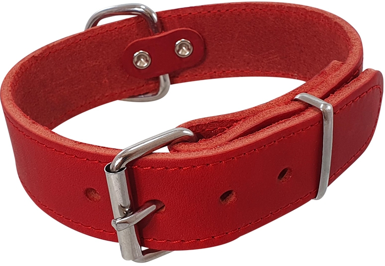 Nobby kožený extra široký obojek TABIL vel. L-XL 43-51 cm červená 1 balení