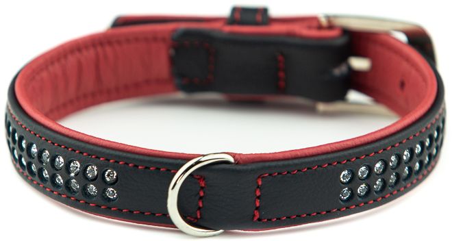 Nobby Pacific Deluxe obojek se Swarovski krystaly M 47cm červená 1 balení